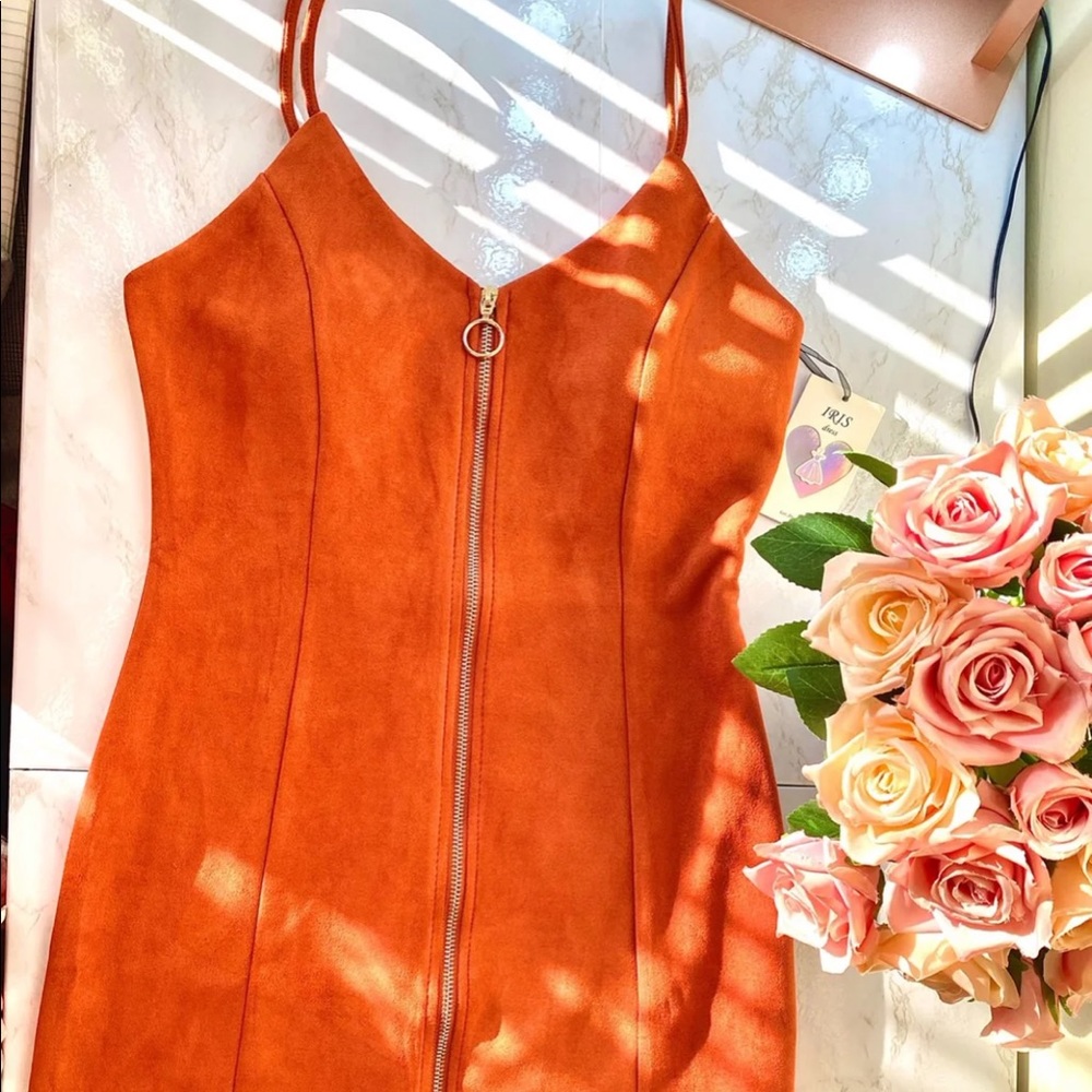Gorgeous Suede Rust Colored Dress